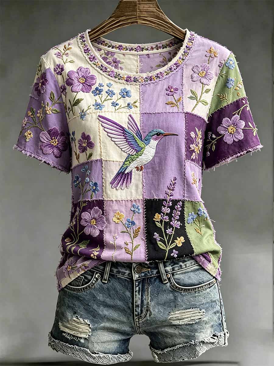 Women's Fashion Alzheimer's Support Pattern Print T-Shirt