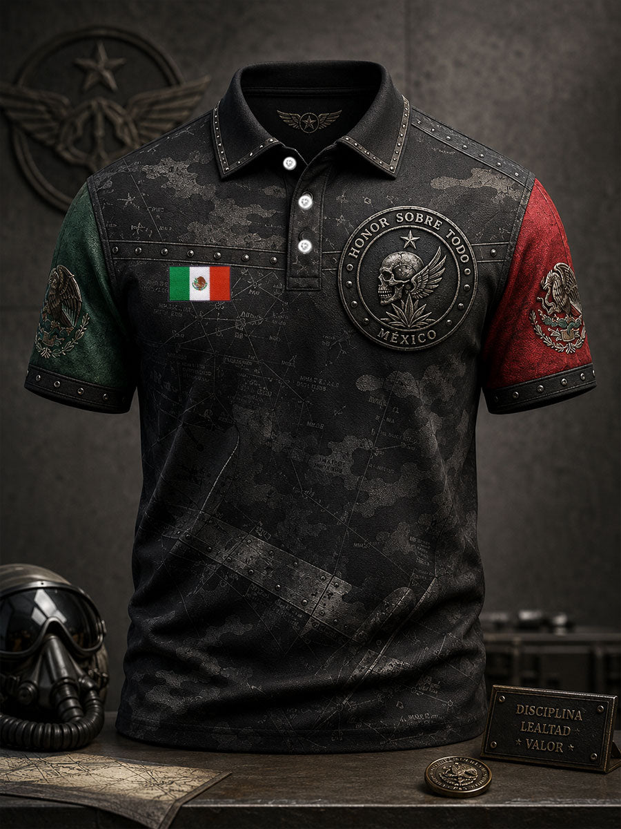 Men's Mexico Orgullo Veteran Printed Casual Tops