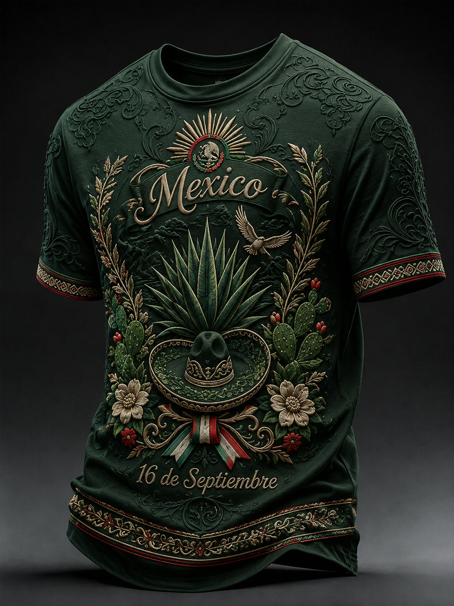 Men’s Mexico Independence Day Print Casual Short-Sleeve T-Shirt
