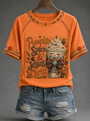 Women's Christian Fall Printed Casual T-Shirt