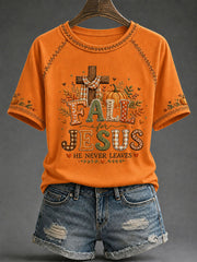 Women's Christian Fall Printed Casual T-Shirt