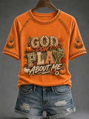 Women's Christian Fall Printed Casual T-Shirt