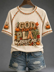 Women's Christian Fall Printed Casual T-Shirt