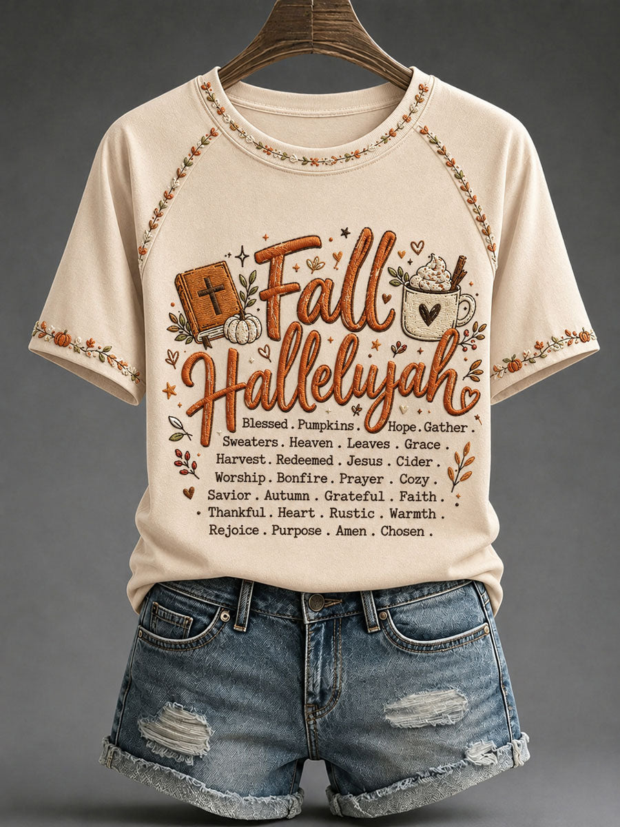 Women's Christian Fall Printed Casual T-Shirt