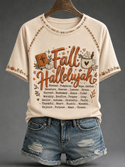 Women's Christian Fall Printed Casual T-Shirt