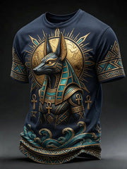 Men’s Egyptian Ancient Art and Culture Printed Casual Short-Sleeve T-Shirt