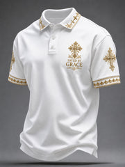 Men's 'Saved By Grace' Print Casual Top
