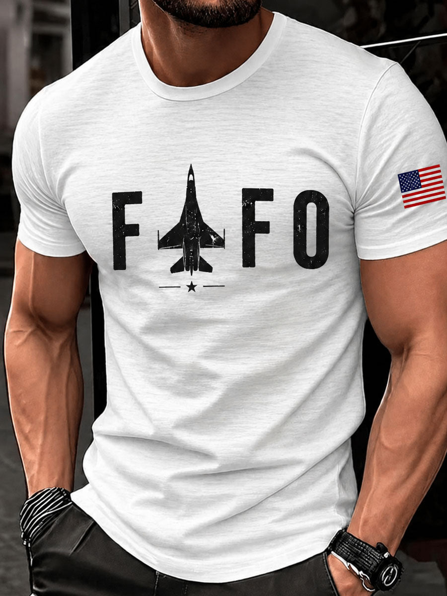 Men’s American Air Force Print Casual Short-Sleeve T-Shirt