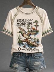 Women's Some Glad Morning When This Life Is End I'll Fly Away Printed Casual T-Shirt