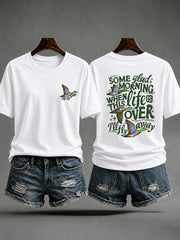 Women's Some Glad Morning When This Life Is End I'll Fly Away Printed Casual T-Shirt
