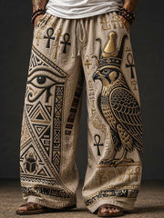 Men's Ancient Egyptian Eagle And Eye Of Horus Art Print Loose Drawstring Waist Pants