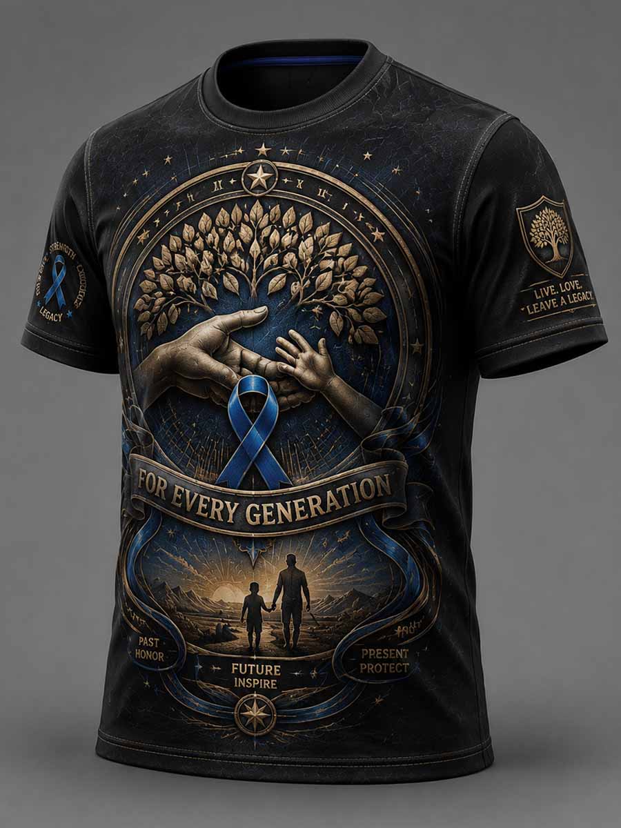 Men‘s Retro Prostate Cancer Awareness Print Casual T-Shirt