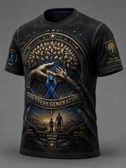 Men‘s Retro Prostate Cancer Awareness Print Casual T-Shirt