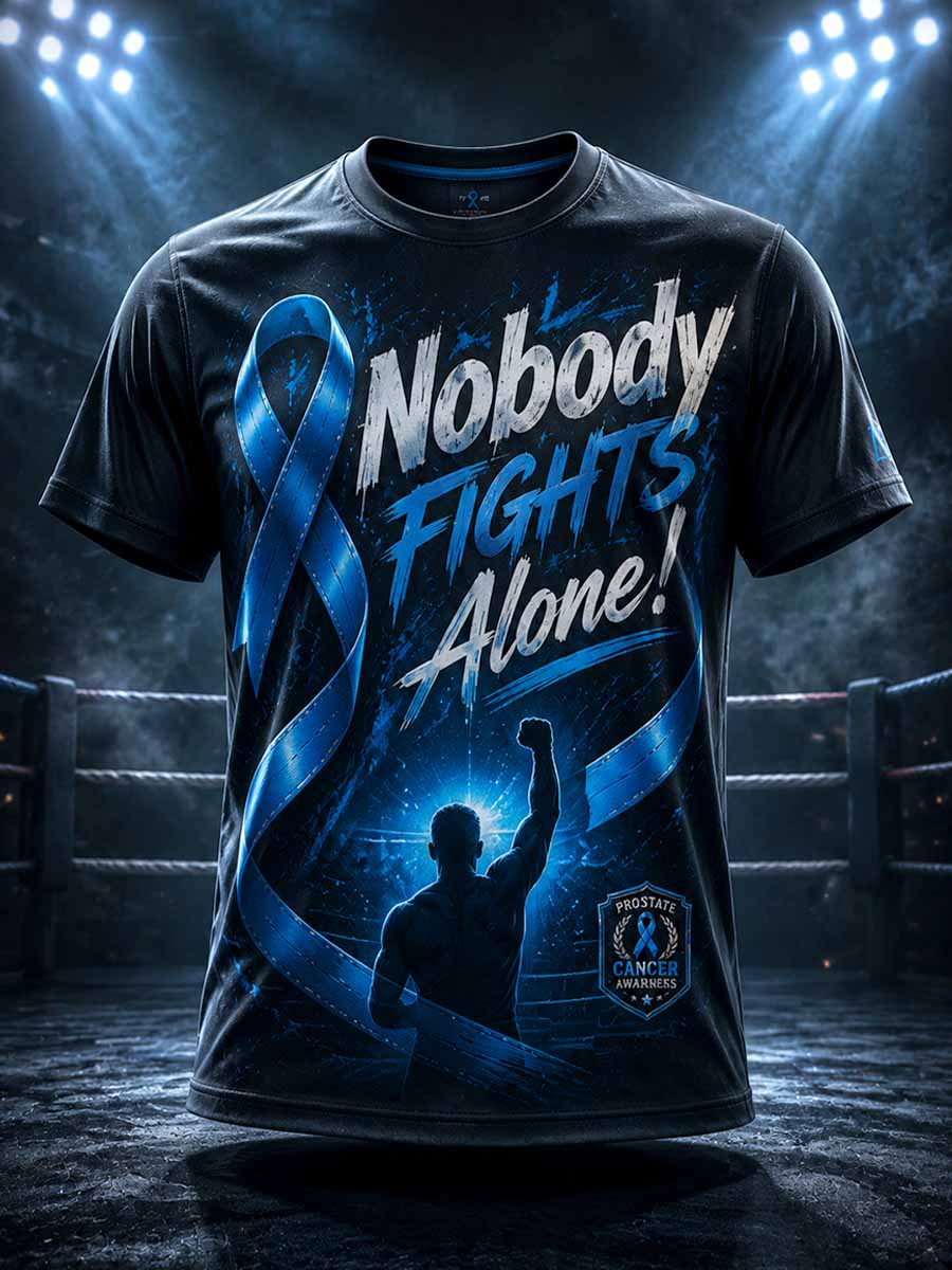 Men‘s Retro Prostate Cancer Awareness Print Casual T-Shirt