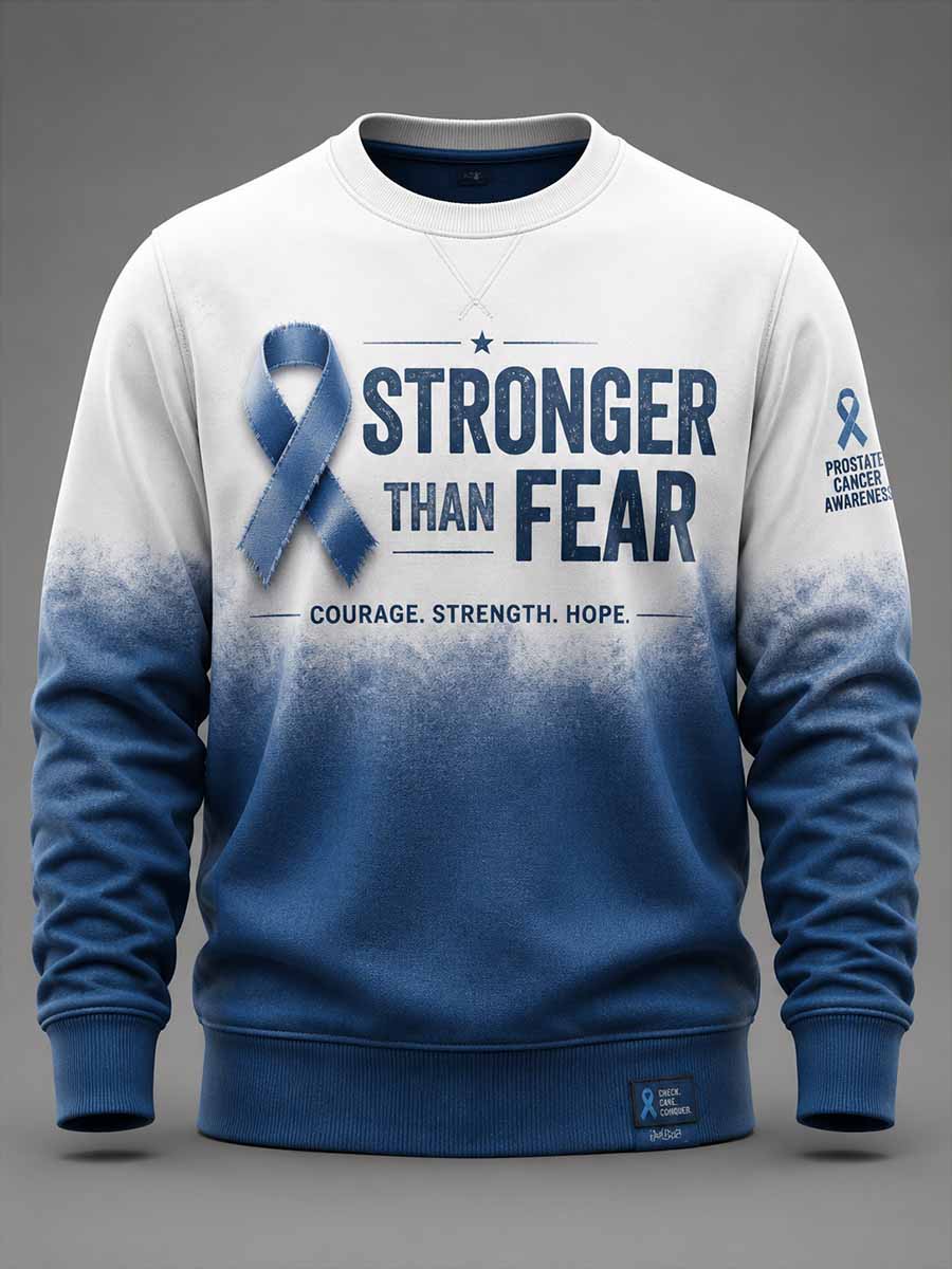 Men‘s Retro Prostate Cancer Awareness Print Casual Sweatshirt
