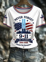 Women’s Patriotic Day Print Casual Short-Sleeve T-Shirt