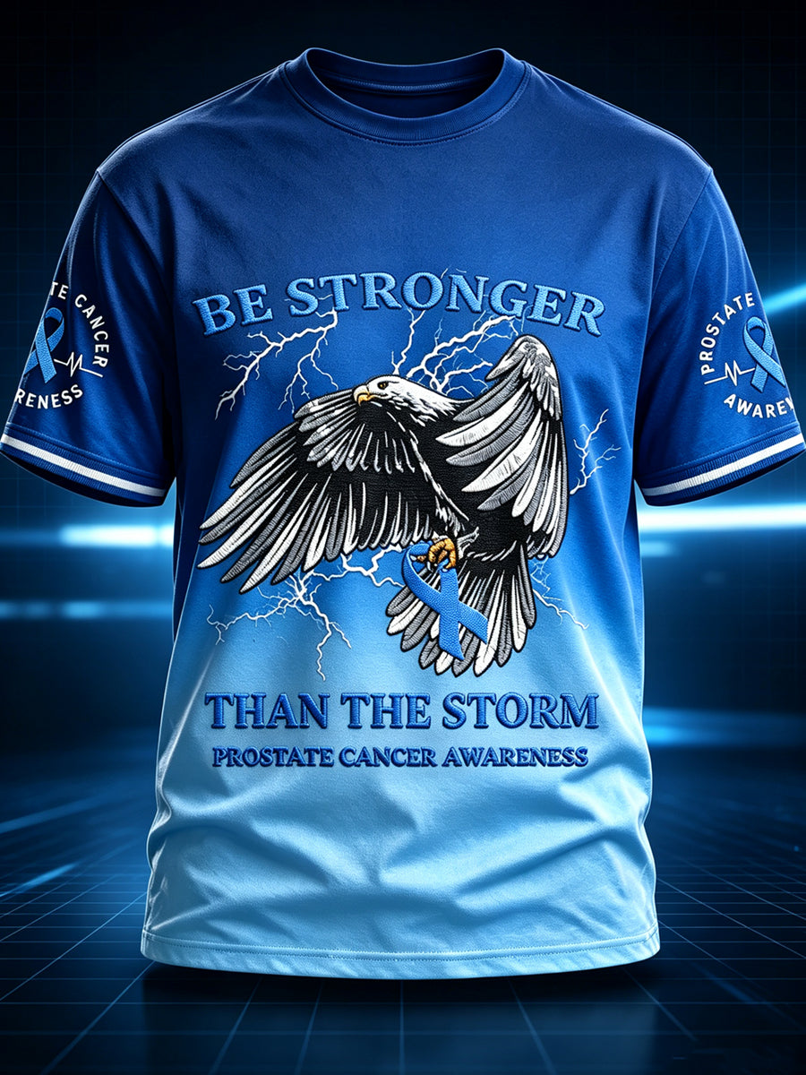 Men's Prostate Cancer Printed Vintage Fashion Loose Short Sleeve T-Shirt