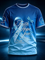 Men's Prostate Cancer Printed Vintage Fashion Loose Short Sleeve T-Shirt