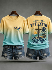 Women's 'Stay Salty' Print Casual T-Shirt