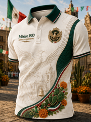 Camisa de manga corta para el Día de la Independencia de México, para hombre
