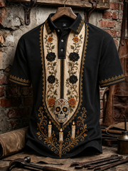 Camiseta de manga corta para hombres con diseño del Día de los Muertos