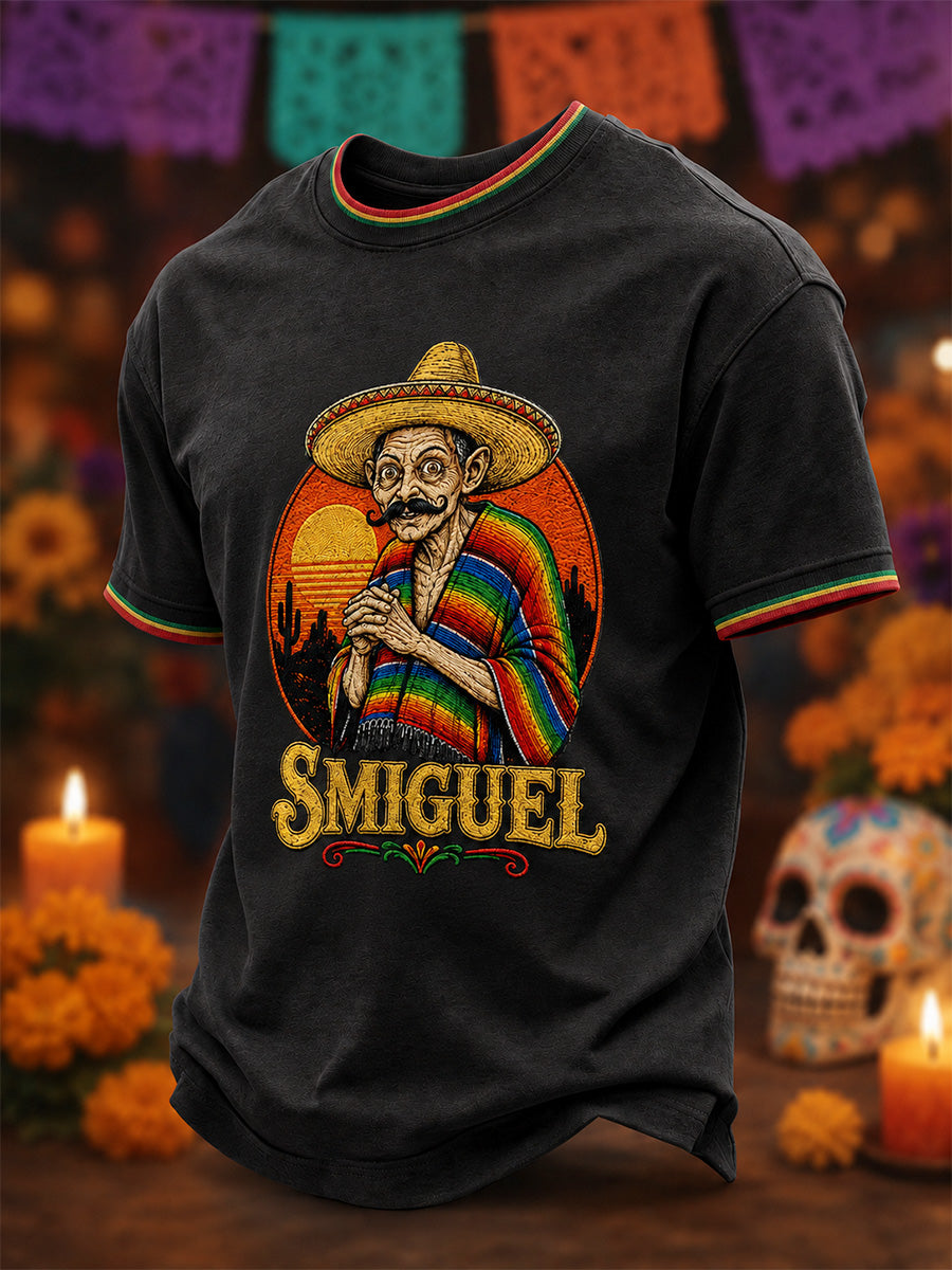 Camiseta casual con estampado del Día de los Muertos para hombre