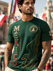 Camiseta de manga corta para el Día de la Independencia de México, para hombre