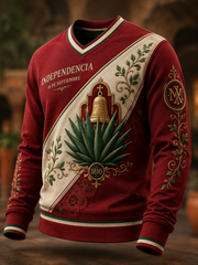 Camiseta de manga larga para el Día de la Independencia de México, para hombre