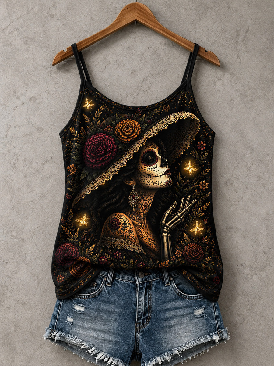 Chalecos informales con estampado de calavera del Día de la Muerta para mujer