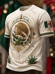 Camiseta de manga corta para el Día de la Independencia de México, para hombre