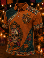 Camiseta de manga corta para hombres con diseño del Día de los Muertos