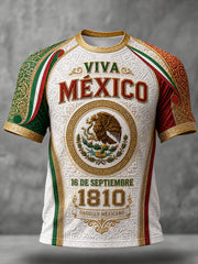 Camiseta de manga corta para el Día de la Independencia de México, para hombre