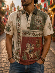 Polo casual estampado para el Día de la Independencia de México, para hombre