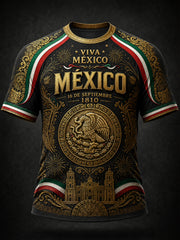 Camiseta de manga corta para el Día de la Independencia de México, para hombre