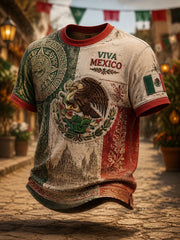 Camiseta casual con estampado del Día de la Independencia para hombre