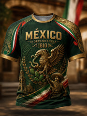 Camiseta de manga corta para el Día de la Independencia de México, para hombre