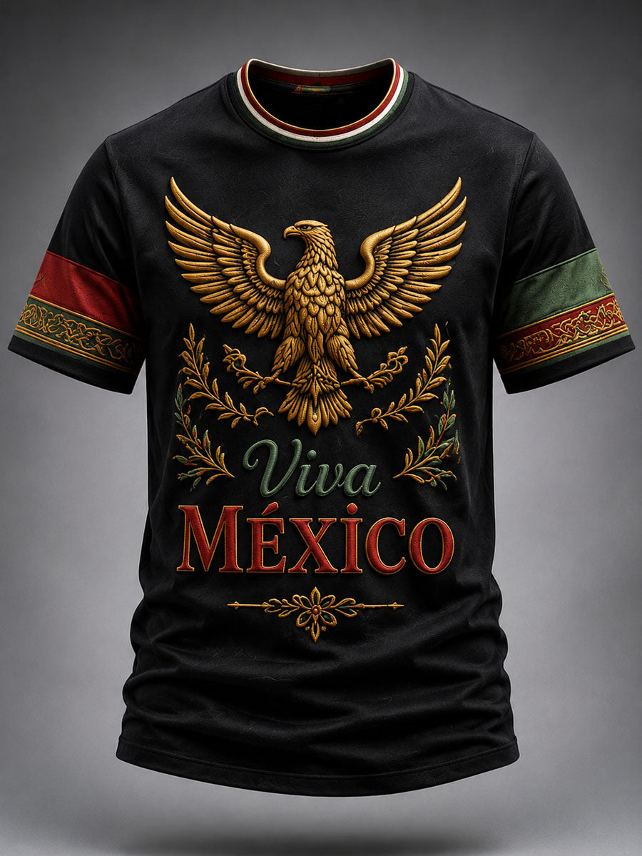 Camiseta casual estampada del Día de la Independencia de México para hombre