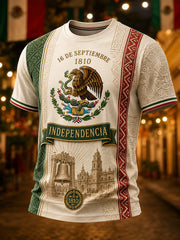 Camiseta de manga corta para el Día de la Independencia de México, para hombre
