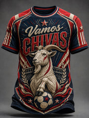 Camiseta casual estampada de fútbol masculino Chivas de Guadalajara