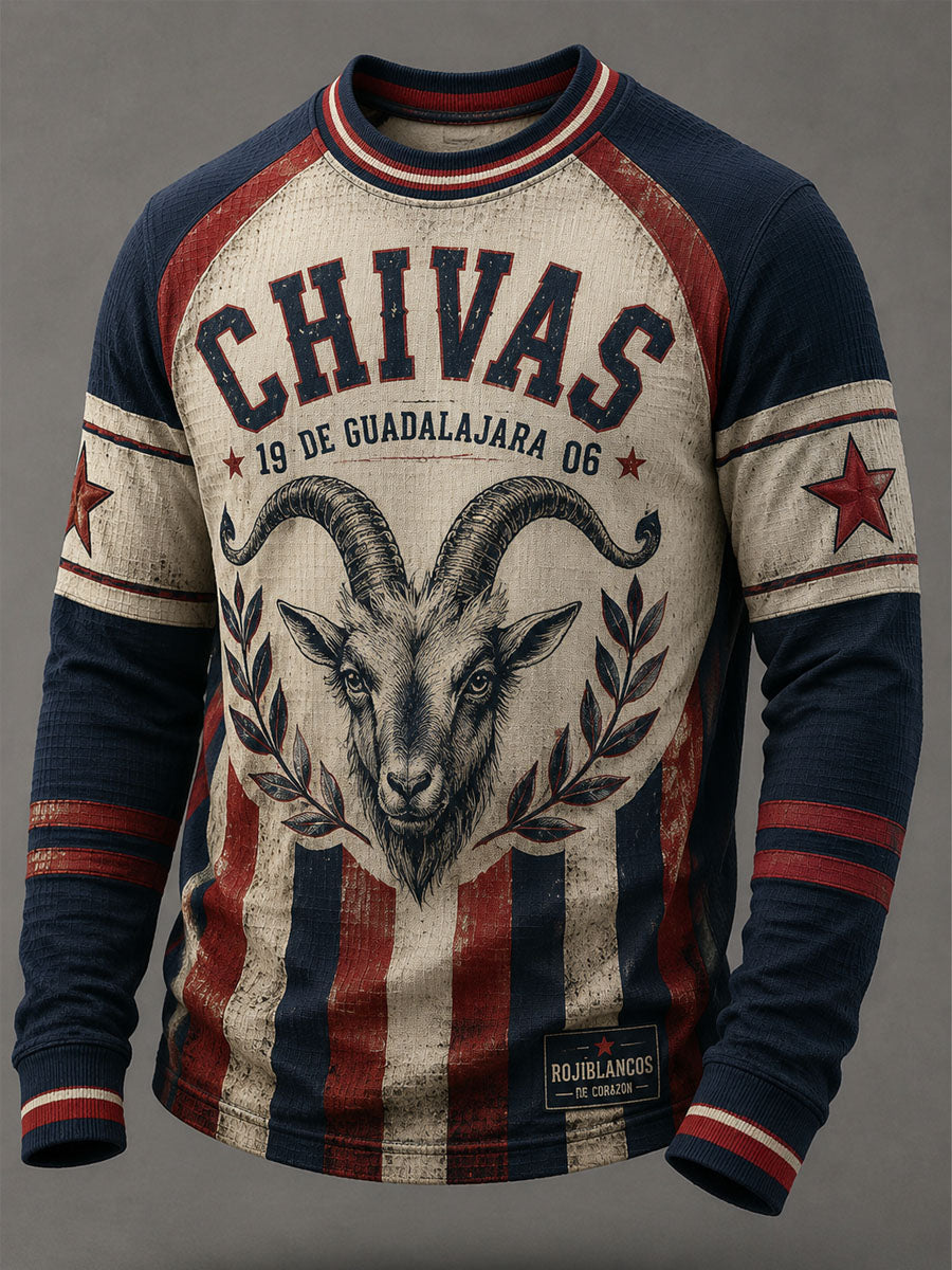 Camiseta casual estampada con el equipo de cabras del Guadalajara de fútbol masculino