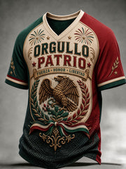 Camiseta casual estampada del Día de la Independencia de México para hombre