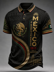 Camisa de manga corta para el Día de la Independencia de México, para hombre