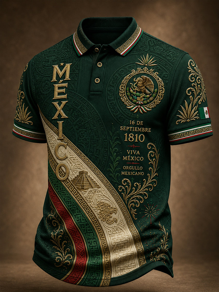 Camiseta de manga corta para el Día de la Independencia de México, para hombre