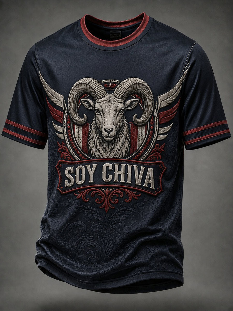 Camiseta casual con estampado del equipo de fútbol masculino Los Cabritos de Guadalajara