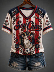 Camiseta casual estampada de fútbol femenino Chivas de Guadalajara