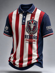 Polo casual estampado con el equipo de cabras de Guadalajara, para hombre