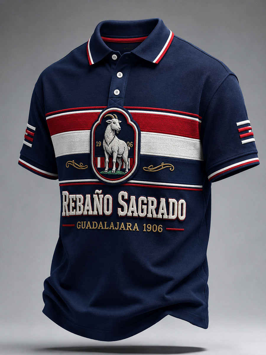 Polo casual estampado de fútbol masculino Chivas de Guadalajara