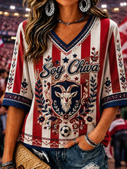 Camiseta casual estampada de fútbol femenino Chivas de Guadalajara