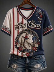Camiseta casual estampada de fútbol femenino Chivas de Guadalajara
