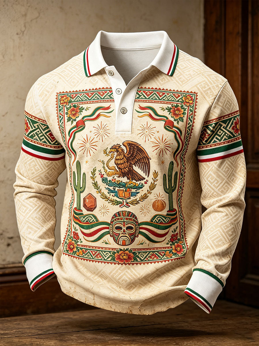 Camisetas casuales con estampado artístico del Día de la Independencia de México para hombre